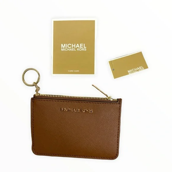 Michael Kors Tan Leather Keychain Pouch - Picture 8 of 8